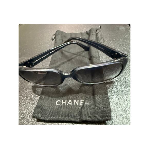 RARE CHANEL Square Shape Frames CoCo Mark CC Ombre Logo*Chanel Pouch*57|18|130 - Picture 5 of 7